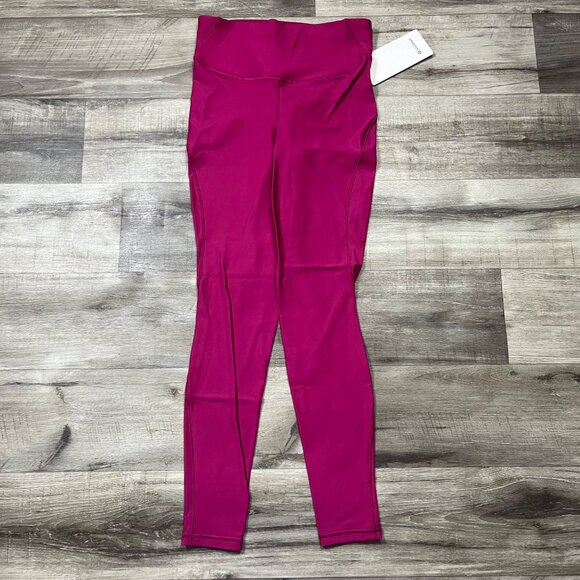 Lululemon Athletic Base Pace HR Tight Yoga Pants 28” Fleece Wild Berry NWT Sz 8 - Picture 1 of 7